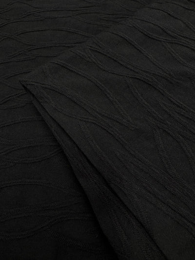 Textured Knit - Black - 152cm