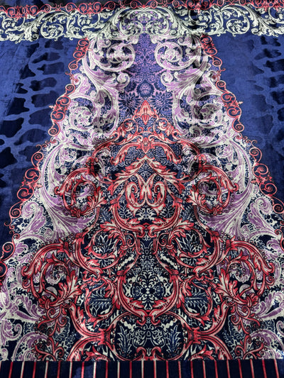 Stretch Velour -Deep Purple - Panel - 85cm