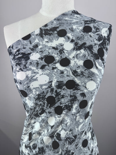 Designer Printed Lycra - Stone Dots - 150cm