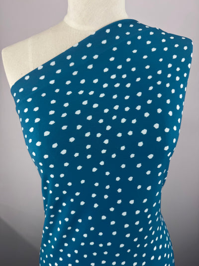 Designer Printed Lycra - Sky Polka - 150cm