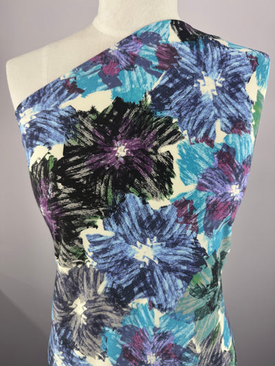 Designer Printed Lycra - Storm Garden - 150cm