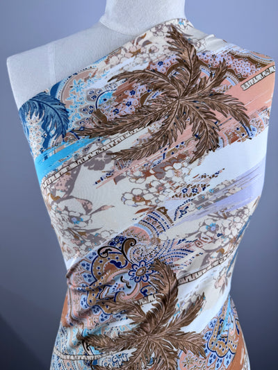 Printed Lycra - Aqua Mosaic - 145cm