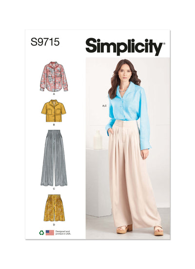 Pattern - Simplicity - S9715 - Misses' Shirt, Pants and Shirt