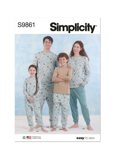 Pattern - Simplicity - S9861 -Children’s, Teens’ and Adults’ Knit Loungewear