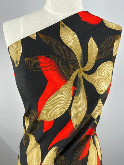 Printed Crepe - Palm Shells - 150cm